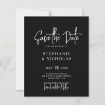 Budget Typografie Zwart QR Code Save the Date