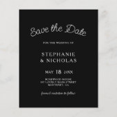 Budget Typografie Zwart QR Code Save The Date Flyer (Voorkant)