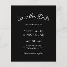 Budget Typografie Zwart QR Code Save The Date