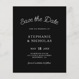 Budget Typografie Zwart QR Code Save The Date Flyer