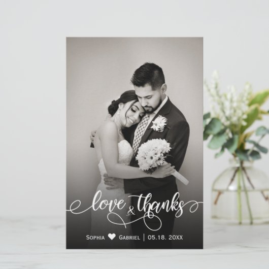 Budget Typografiescript Weddenschap Dank u Kaart (Staand voorkant)