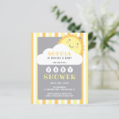 Budget U bent mijn Sunshine Baby shower uitnodigin (Staand voorkant)