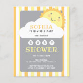 Budget U bent mijn Sunshine Baby shower uitnodigin (Voorkant)
