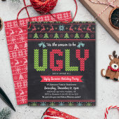 Budget Ugly Sweater Kerstkerkbord Invite