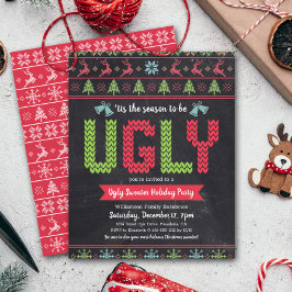 Budget Ugly Sweater Kerstkerkbord Invite