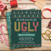 Budget Ugly Sweater Kerstparty Green Invite