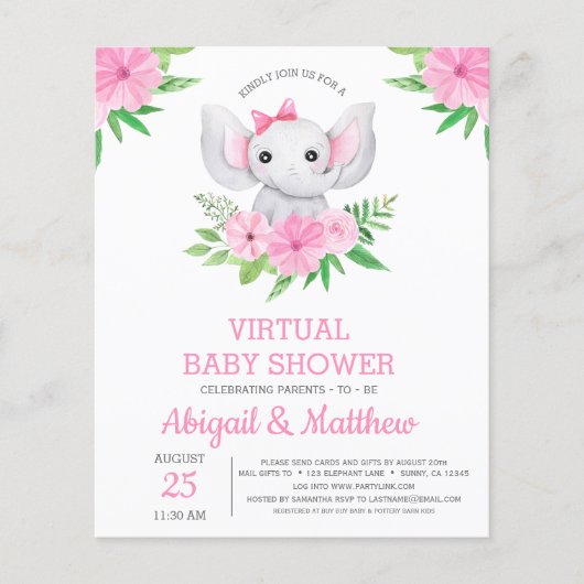 BUDGET Uitgebreide uitnodiging tot virtueel Baby s (Voorkant)