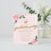 Budget Uitnodiging Apotheek Afstudeerfeest Bloemen (Staand voorkant)