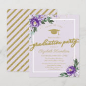 Budget uitnodiging eindexamenfeest bloemen (Voorkant / Achterkant)