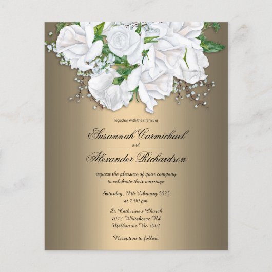 Budget uitnodiging gouden bruiloft flyer (Voorkant)