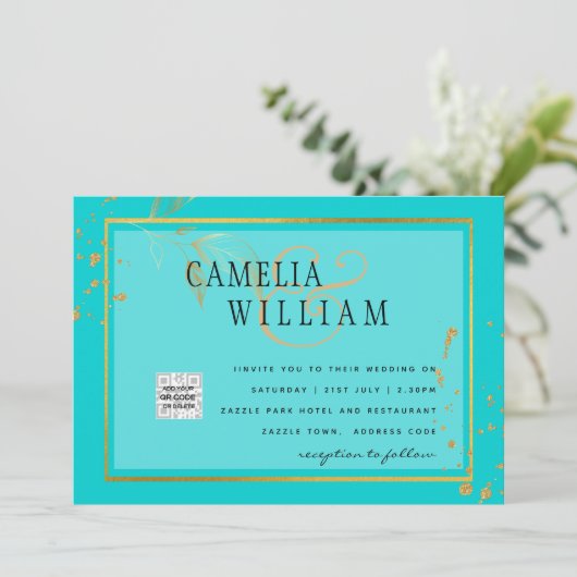 BUDGET Uitnodiging tot bruiloft foto's opslaan Dat (Staand voorkant)