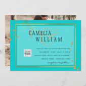 BUDGET Uitnodiging tot bruiloft foto's opslaan Dat (Voorkant / Achterkant)