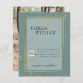 BUDGET Uitnodiging tot bruiloft foto's opslaan Dat (Voorkant / Achterkant)