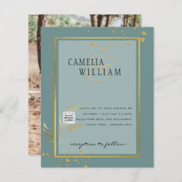 BUDGET Uitnodiging tot bruiloft foto's opslaan Dat