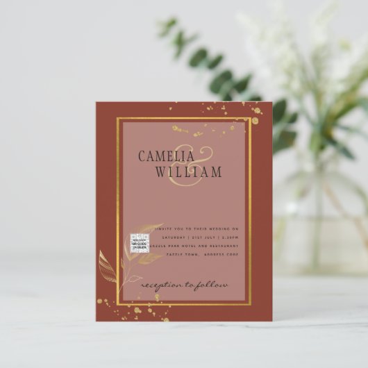 BUDGET Uitnodiging tot bruiloft foto's opslaan Dat (Staand voorkant)