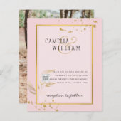 BUDGET Uitnodiging tot bruiloft foto's opslaan Dat (Voorkant / Achterkant)