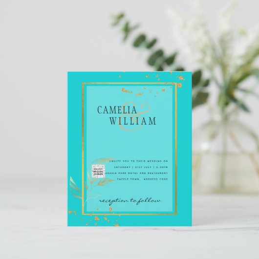 BUDGET Uitnodiging tot bruiloft foto's opslaan Dat (Staand voorkant)