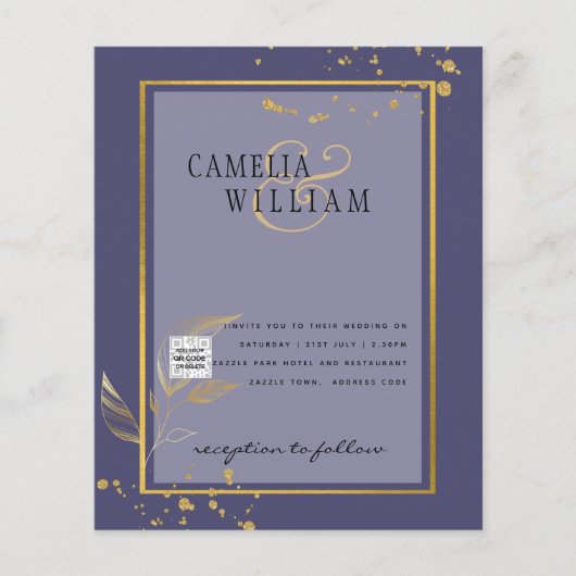 BUDGET Uitnodiging tot bruiloft foto's opslaan Dat Flyer (Voorkant)