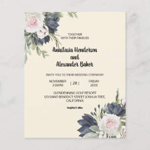 Budget Uitnodiging tot trouwceremonie. Flyer