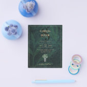 BUDGET Uitnodiging tot weduwschap Emerald GREEN Flyer (Enkel)