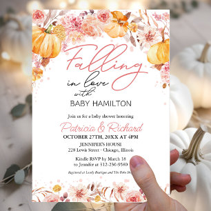 Budget uitnodiging voor babyshower met vallende li