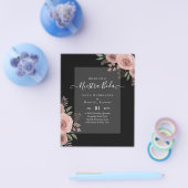 Budget Uitnodigingen onze TROUWdag Burgundy Bloeme Flyer (Enkel)