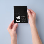 Budget ultra Modern Bold Monogram Eenvoudig huweli Flyer (Hand)