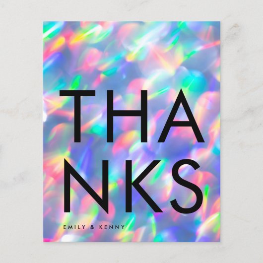 Budget ultra Modern Iridescent Monogram Dank u (Voorkant)