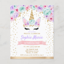 Budget Unicorn 1e verjaardag Blauwgroen Paarse Uit