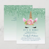 Budget Unicorn Baby shower Green Girls (Voorkant / Achterkant)