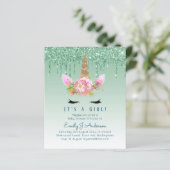 Budget Unicorn Baby shower Green Girls (Staand voorkant)