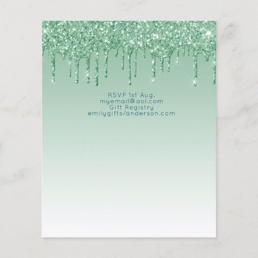 Budget Unicorn Baby shower Green Girls (Achterkant)