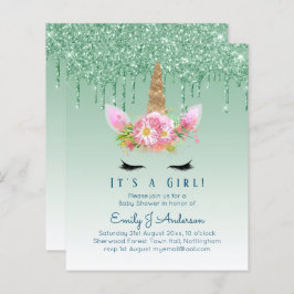 Budget Unicorn Baby shower Green Girls