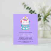 Budget Unicorn Cake Birthday Party Uitnodiging (Staand voorkant)