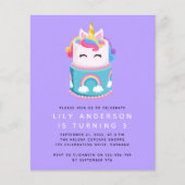 Budget Unicorn Cake Birthday Party Uitnodiging (Voorkant)