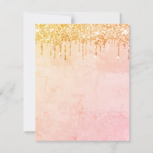 BUDGET Unicorn Face Glitter Birthday Uitnodiging (Achterkant)