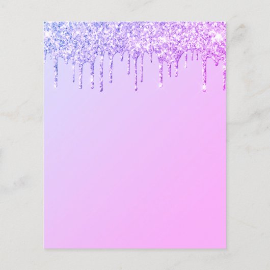 BUDGET Unicorn Face Glitter Birthday Uitnodiging (Achterkant)