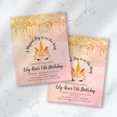 BUDGET Unicorn Face Glitter Birthday Uitnodiging