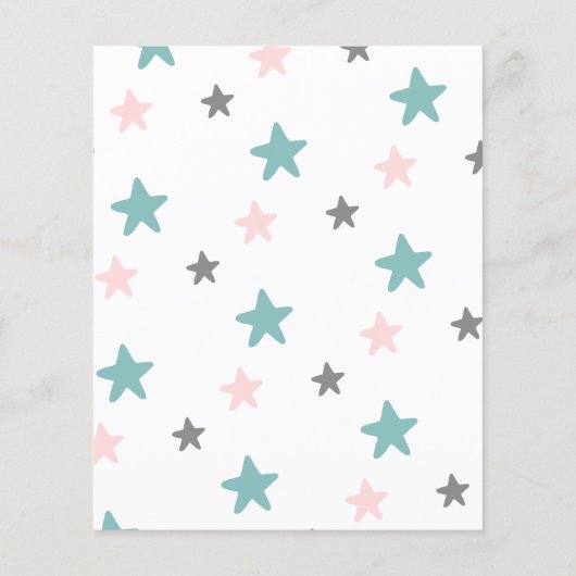 Budget Unicorn Girl 1e verjaardag Uitnodiging (Achterkant)