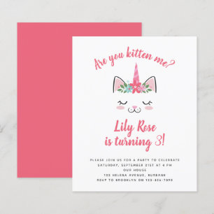 BUDGET Unicorn Kitten Birthday