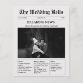 Budget Unieke Krant Fotobruiloft Uitnodiging (Voorkant)