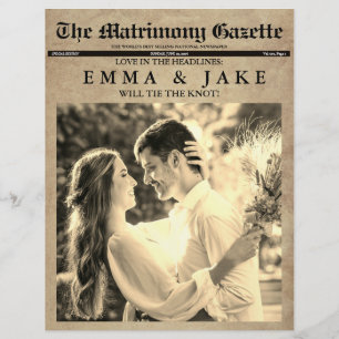 Budget Unieke Leuk Nieuwsblad Bruiloft uitnodiging Flyer