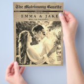 Budget Unieke Leuk Nieuwsblad Bruiloft uitnodiging Flyer (Hand)