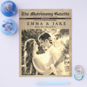 Budget Unieke Leuk Nieuwsblad Bruiloft uitnodiging Flyer (Enkel)