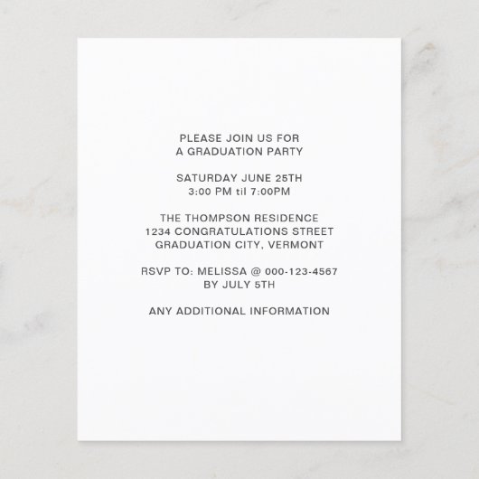 Budget Unieke Uitnodiging van het Afstuderen van h (Achterkant)