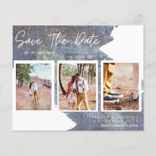 BUDGET Urban Chic Verloving Photo SAVE DATE (Voorkant)