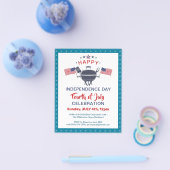 BUDGET USA Vlag 4 juli BBQ Party Invitation Flyer (Enkel)