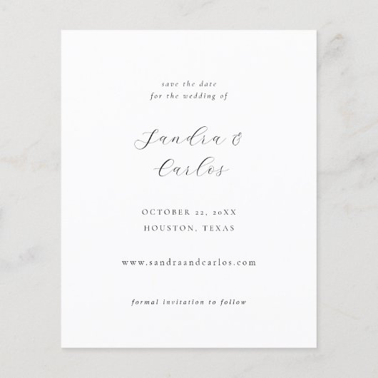 Budget V MOD 2 Eenvoudige foto Save the Date (Achterkant)