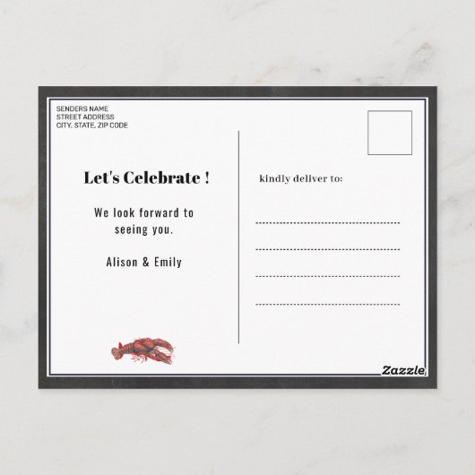 BUDGET Vaderdag Chalk Crawfish Boil Uitnodiging (Achterkant)