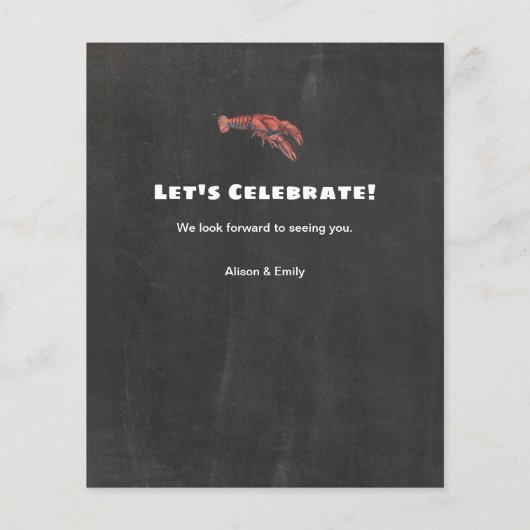 BUDGET Vaderdag Chalk Crawfish Boil Uitnodiging (Achterkant)